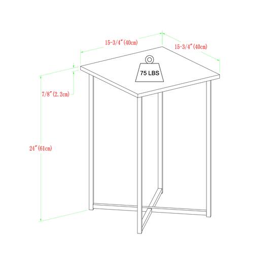 Walker Edison Luxe Modern Glam Square Side Table